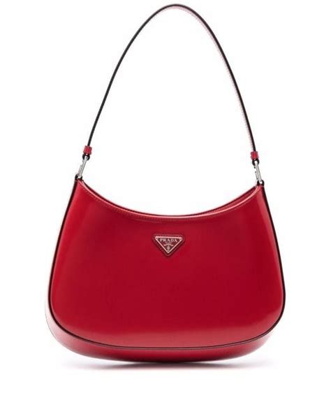 prada red leather shoulder bag